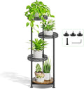 4 Tier Plant Stand Indoor Outdoor, Metal Flower Pot Shelf Holder Clearance by Oppro