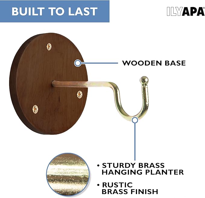 Ilyapa 3 Pack Metal Wall Plant Hangers - Image 3