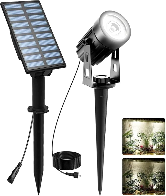 T-SUNUS Christmas Solar Landscape Spotlights White 6000K Metal, Garden Spot by T-SUNUSLighting