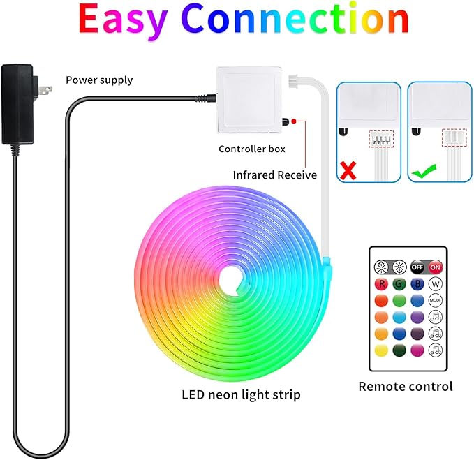 16.4FT DC24V RGB LED Neon Rope Lights - Image 7