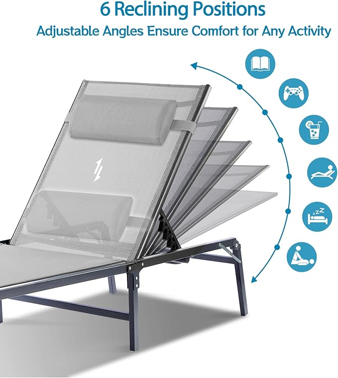 Foldable Chaise Lounge Chair - Image 4