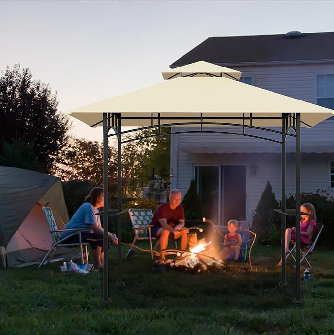 Grill Gazebo Replacement Top, 5 * 8 Outdoor BBQ Top Cover, Double Layer BBQ - Image 7