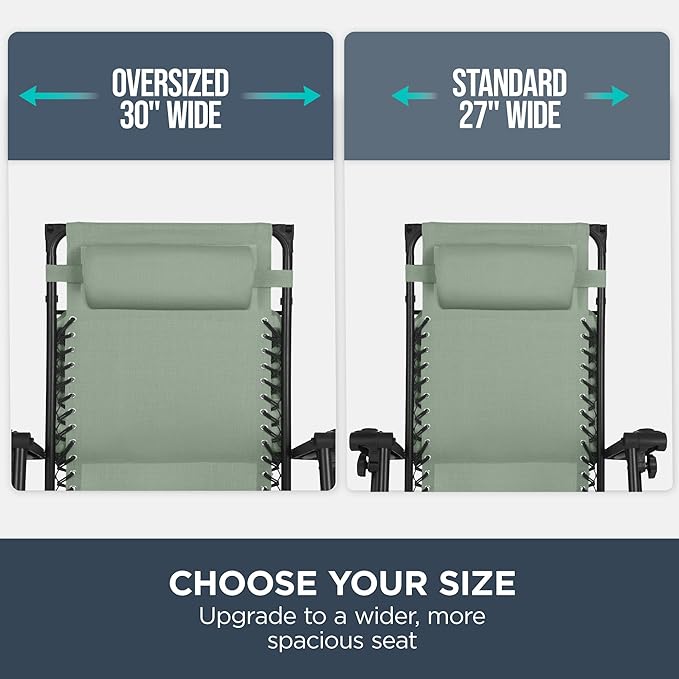 Best Choice Products 30” Wide Folding Zero Gravity Outdoor Recliner Patio - Image 4