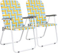VINGLI Patio Lawn Webbed Folding Chairs Set of 4, Outdoor Beach Chair Portable by VINGLI