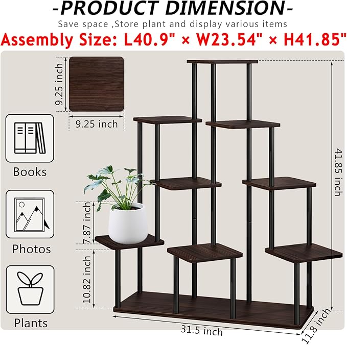 AZERPIAN Plant Stand 9 Tier Indoor Metal Flower Shelf - Image 4
