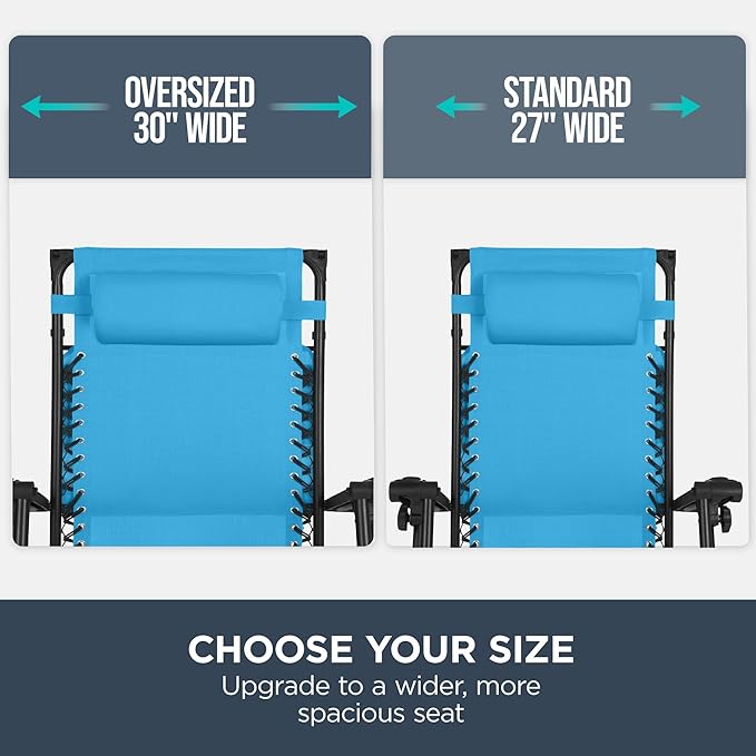 Best Choice Products 30” Wide Folding Zero Gravity Outdoor Recliner Patio - Image 4