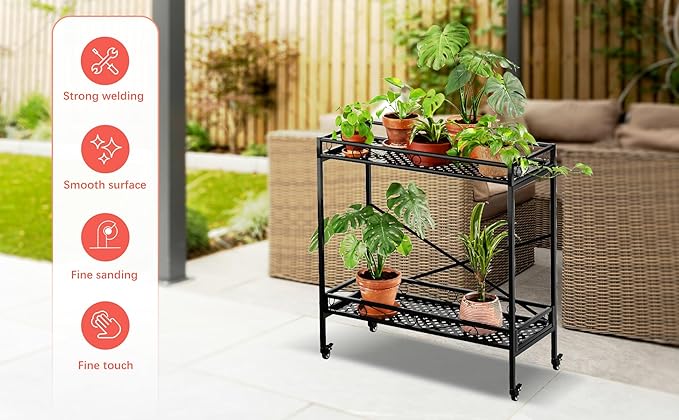 Zhongma 2 Tier Sturdy Metal Plant Stand - Image 5