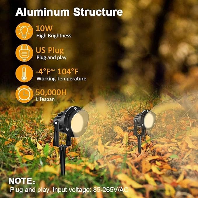 Romwish 120V LED Landscape Lights, 10W 120V Outdoor Landscape Lighting - Image 2