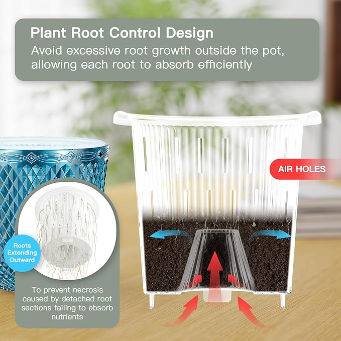 QCQHDU Self Watering Hanging Pots, 2 Pack 7.2 Inch Hanging Planters - Image 5
