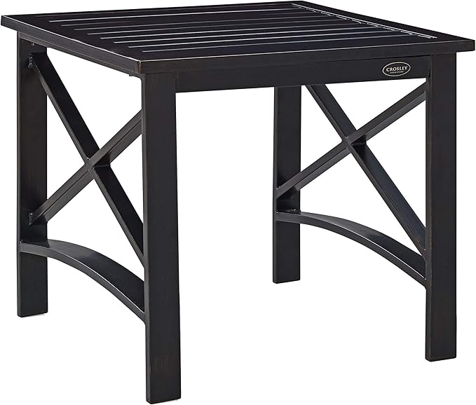 Crosley Furniture Kaplan Weather Resistant Metal Outdoor Side Table by CrosleyFurniture