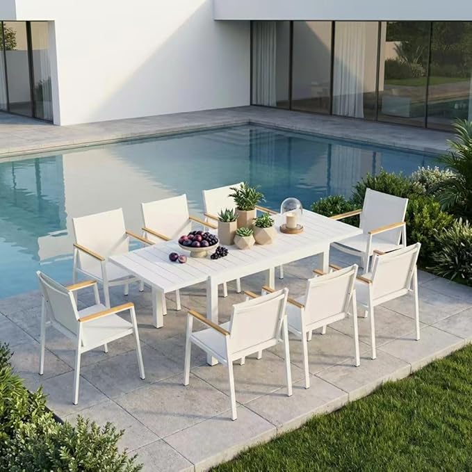 Outdoor Aluminum Patio Dining Table Set by Oasbira