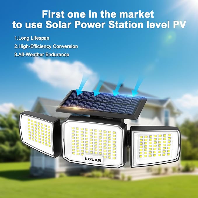 Solar Security Light Outdoor Super Bright LED, Motion Sensor Flood Light - Image 2