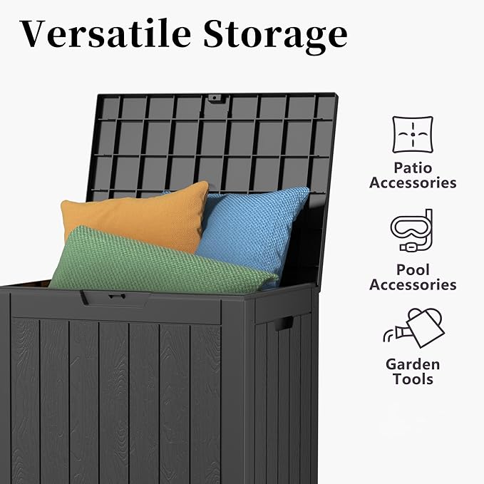 EasyUp 31Gallon Outdoor Deck Box Waterproof, Indoor and Outdoor Storage Box - Image 3