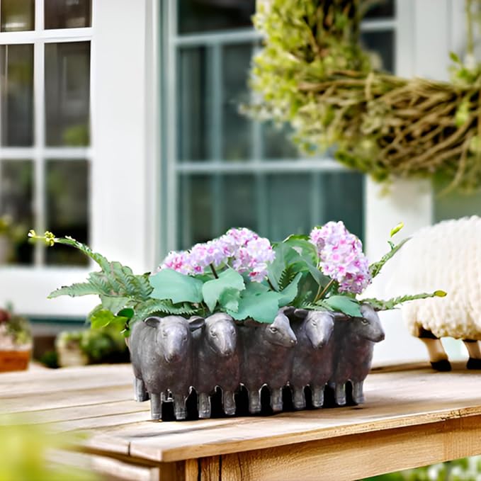 Newman House Studio Resin Sheep Planter Succulent Pot - Image 8