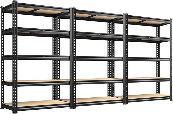 REIBII 2400LBS Storage Shelves 5 Tier Garage Shelving Heavy Duty Adjustable by REIBII