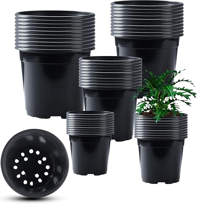 Oubest 50Pcs Nursery Pots Variety Pack Plastic Pots by Outbest