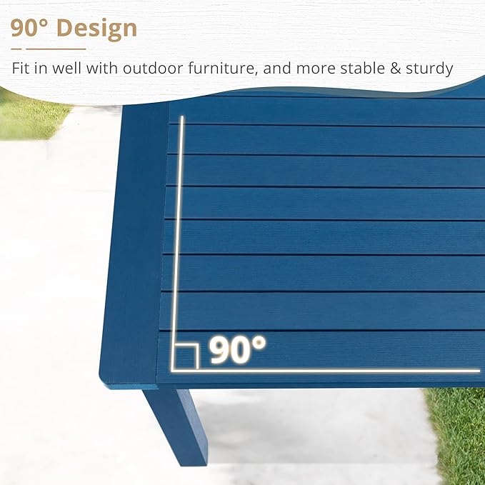 LUE BONA Outdoor Coffee Table, HDPS Patio Coffee Tables - Image 6