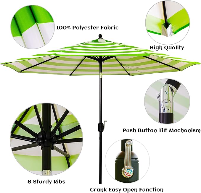 Sunnyglade 9' Patio Umbrella Outdoor Table Umbrella - Image 3