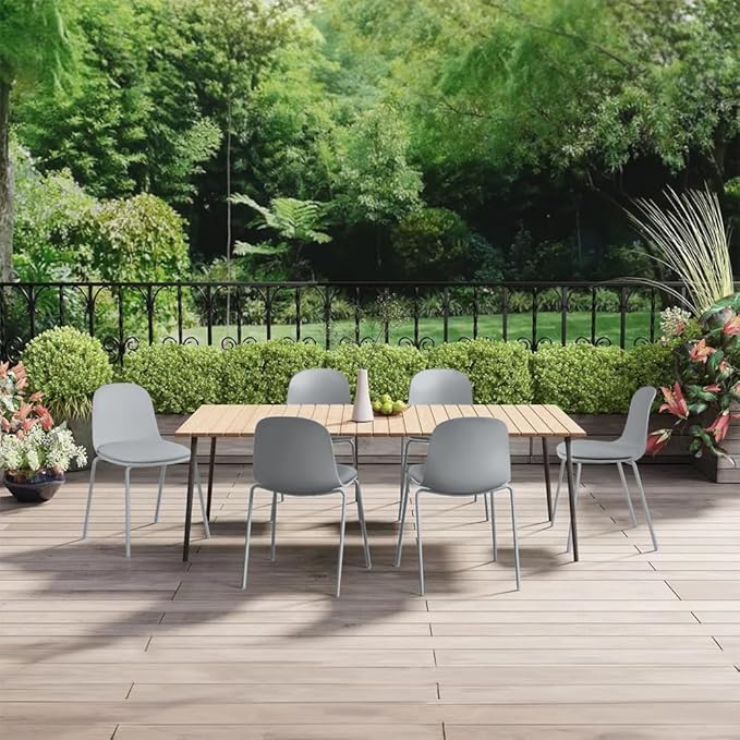 2xhome Modern Stackable Armless Dining Chair | Plastic Shell Seat - Image 8