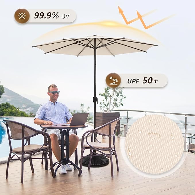 Abba Patio 9FT Lyon Outdoor Patio Umbrella Outdoor Table Umbrella - Image 5
