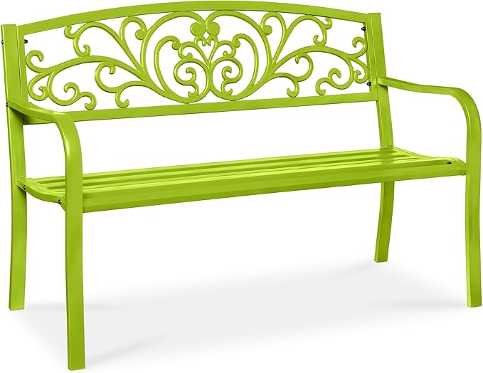 Best Choice Products Outdoor Bench Steel Garden Patio Porch Furniture by BestChoiceProducts