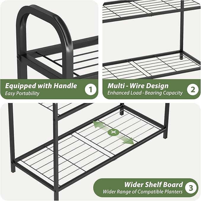Plant Stand Outdoor 3 Tier Plant Stand Metal Plant Stands Waterproof Plant - Image 5