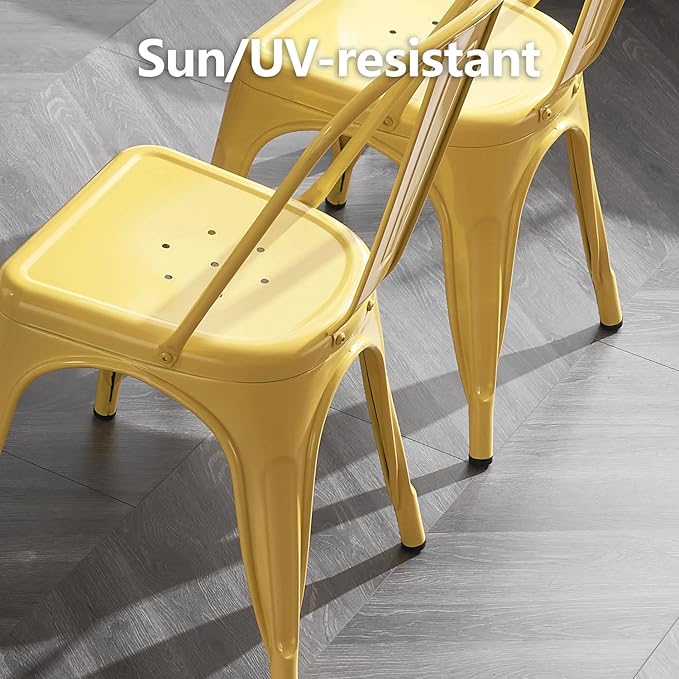 Nazhura Metal Dining Chair Farmhouse Tolix Style - Image 5