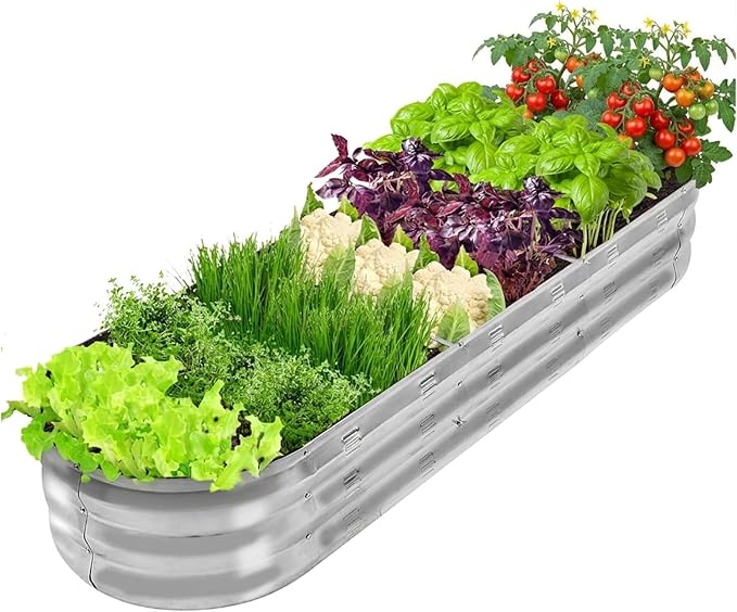 GADI 67-Inch Galvanized Raised Garden Bed, Metal Planter Box by GADI