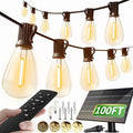 luckystyle 100FT Solar String Lights Outdoor Waterproof 2200K by luckystyle