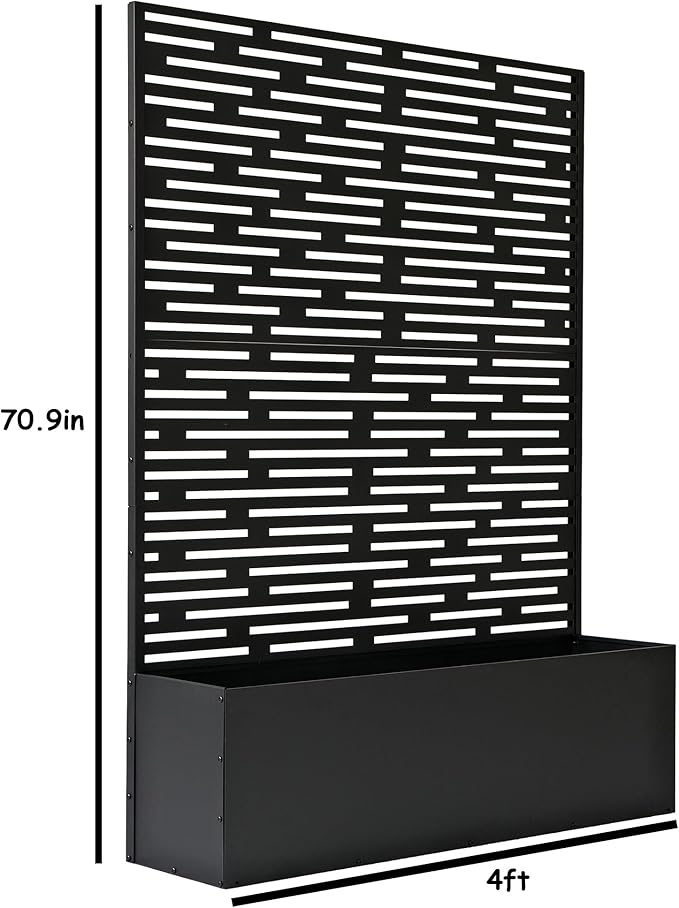 Oakland Living 6 ft. X 4 ft. Black Freestanding Metal Privacy Screen Room - Image 2