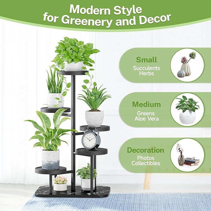 iDavosic.ly 5 Tier Plant Stand Indoor Outdoor, Tiered Corner Plant Stands - Image 6