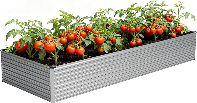 Vengarus 12x4x2FT Galvanized Raised Garden Bed Kit, Large Rectangle Elevated by Vengarus