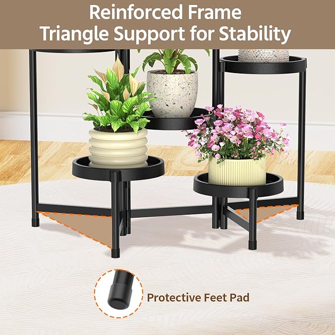 LASZOLA 6 Tiered Folding Plant Stand Indoor - Image 5