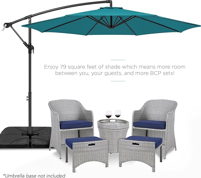 Best Choice Products 10ft Offset Cantilever Hanging Market Patio Umbrella - Image 2