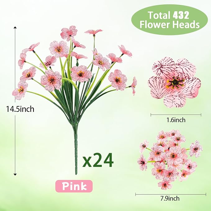 MACTING 24 Bundles Artificial Flowers - Image 5