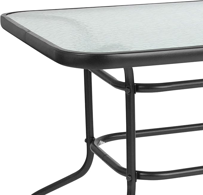 Flash Furniture Tory 31.5" x 55" Rectangular Tempered Glass Metal Patio Table - Image 10