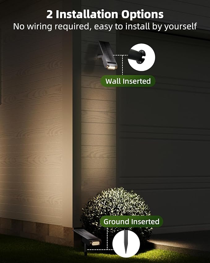 EZVALO Solar Spot Lights Outdoor IP67 Waterproof, Adjustable Solar Landscape - Image 6