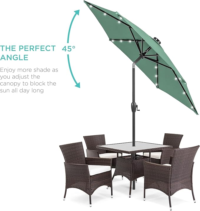 Best Choice Products 7.5ft Outdoor Solar Market Table Patio Umbrella - Image 2