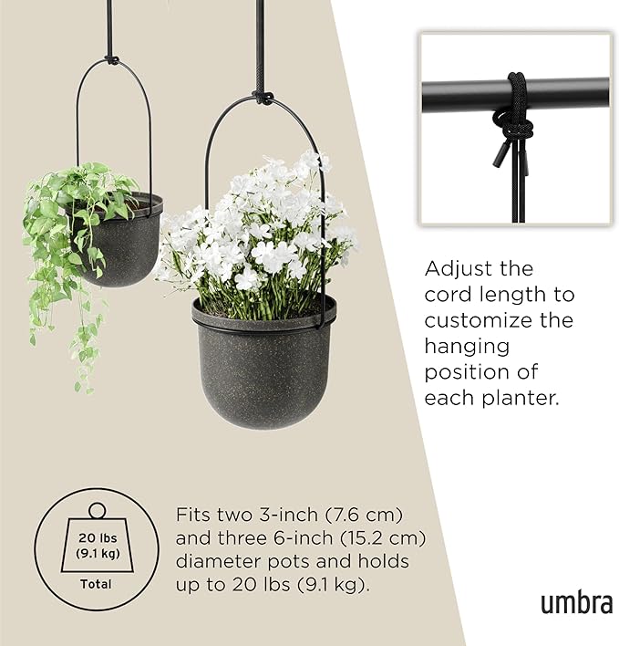 Umbra Triflora Hanging Planter for Window, Indoor Herb Garden - Image 5