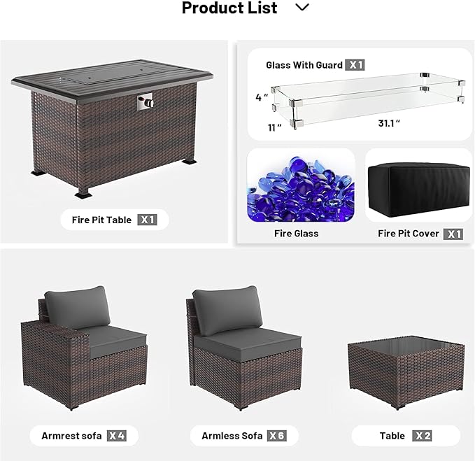 Kullavik 13 Pieces Outdoor Patio Furniture Set - Image 7