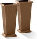 Set of 2 Large Planters for Outdoor Plants 24" Tall Tapered Modern Flower Pots by PolarcoForgeco