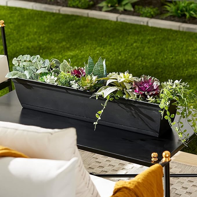 The HC Companies 30" Eclipse Plastic Window Box 7.76"x29.98"x6.57" in Clay Color - Image 3