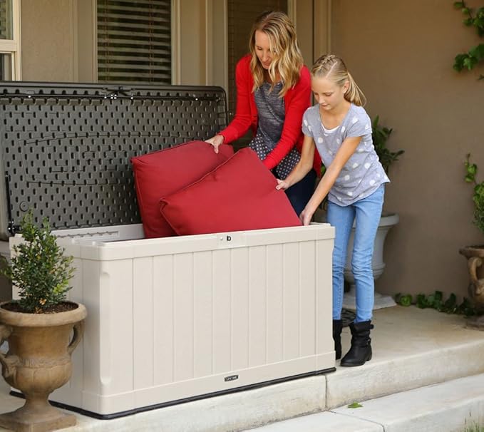 LIFETIME 60186 Heavy-Duty Outdoor Storage Deck Box, 116 Gallon, Desert - Image 8