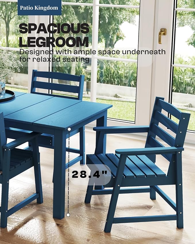 5-Piece Navy Blue Outdoor Dining Set - Image 5