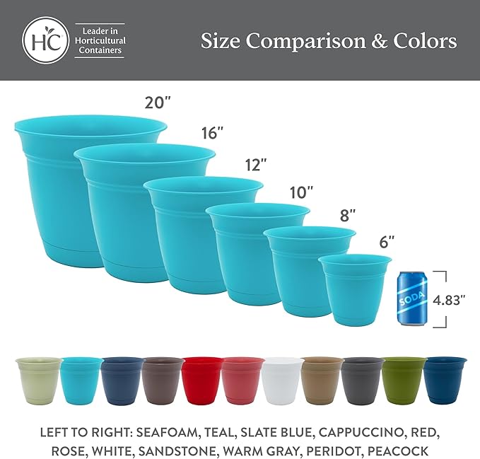 The HC Companies 6 Inch Eclipse Round Planter Pots - Image 7