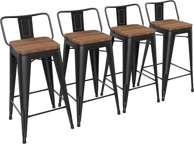 Yongchuang 24" Metal Barstools Set of 4 Counter Bar Stools by YongchuangInternational