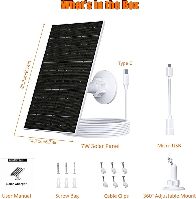 7W Solar Panel for Arlo Essential 2K, Essential XL & Spotlight Cameras - Image 2