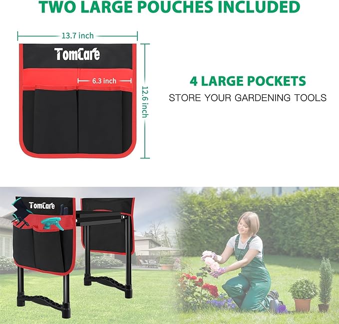 TomCare Garden Kneeler and Seat 10.64” Wider Larger Soft Kneeling Pad Garden - Image 4