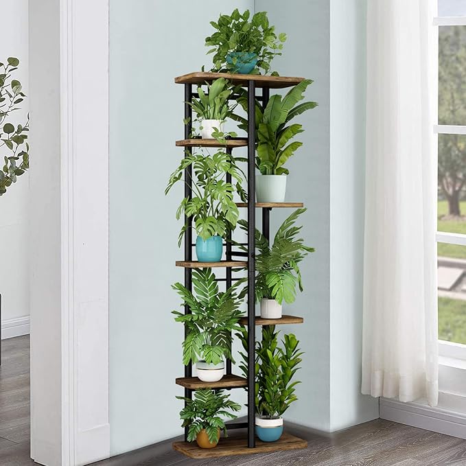 LINZINAR Plant Stand 7 Tier 8 Potted Multiple Flower Pot Holder Shelf Indoor - Image 3