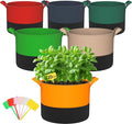 6-Pack 20 Gallon Grow Bags - 350G Heavy Duty Thickened Colorful Potato Grow Bags by RVZHI